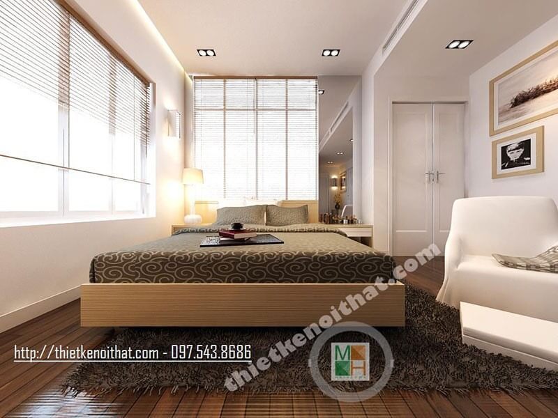 Mẫu giường ngủ gỗ công nghiệp đẹp, đơn giản cho phòng ngủ