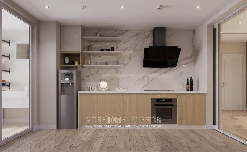 Tổng hợp 16 công trình thiết kế phòng bếp căn hộ ấn tượng từ công ty thiết kế nội thất uy tín Morehome